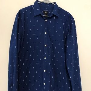Men’s Slim Fit H&M Navy Button Down